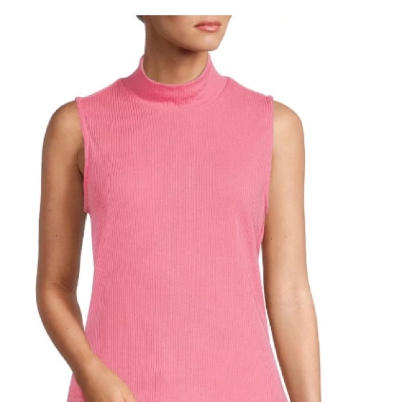 Time and Tru Rib Knit Sleeveless Mock Neck Top Size Small NWT - Picture 3 of 8